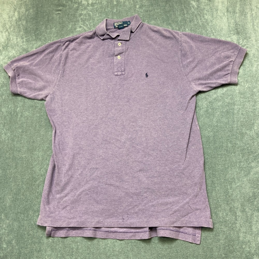 VTG Polo By Ralph Lauren Polo Shirt Men XL Purple Cotton Collared Golf